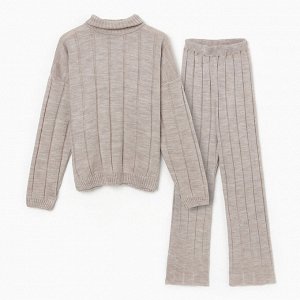 Костюм женский (джемпер+брюки) MINAKU:Knitwear collection цвет капучино