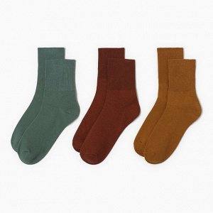 Набор женских носков KAFTAN Base 3 пары, р. 36-39 (23-25 см) горчичн/терракот/зелен