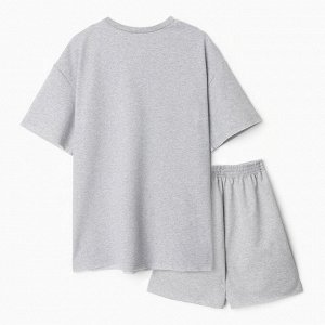 Комплект (футболка, шорты) женский MINAKU: SPORTY &amp; STYLISH цвет светло-серый