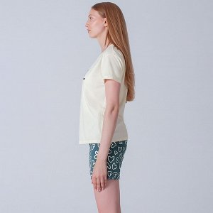 Комплект женский домашний (футболка/шорты), цвет морская волна