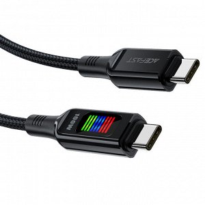 PREMIUM Зарядный кабель ACEFAST Быстрая зарядка и передача 100W USB-C to USB-C 1,2м с цветным LED индикатором
