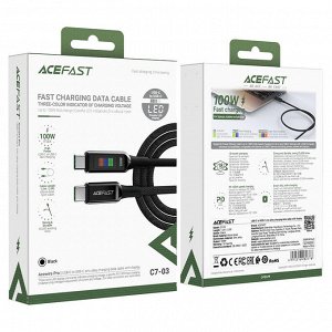 PREMIUM Зарядный кабель ACEFAST Быстрая зарядка и передача 100W USB-C to USB-C 1,2м с цветным LED индикатором