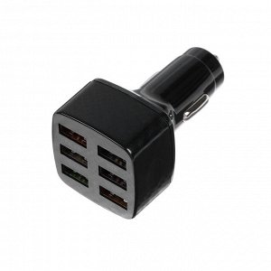 Зарядное устройство с подсветкой, 6 USB 3,1 А, чёрный
