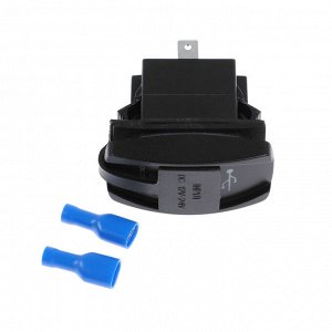 Зарядное устройство, 12-24 В, 2 USB, 3,1 А, чёрный, пластик