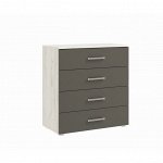 Комод 4 ящика Фиеста, 802х446х908, Графит/Дуб крафт белый