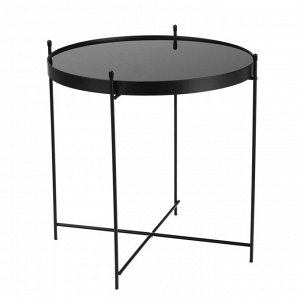 Кофейный столик "Лава" YS-8483-48, черный, стекло 48х48 см