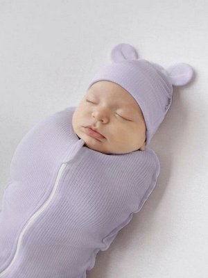 Пеленка-кокон на молнии с шапочкой Amarobaby Fashion, сиреневый