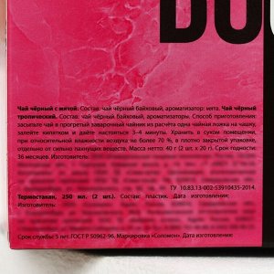 Парные термостаканы с чёрным чаем, 2 шт. х 250 мл. «Босс», мята 20 г., тропические фрукты 20 г.