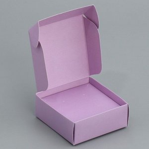 Коробка подарочная под бижутерию двухсторонняя, упаковка, «Лаванда», 7.5 х 7.5 х 3 см