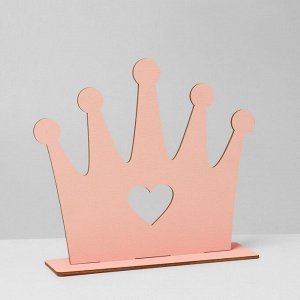 СИМА-ЛЕНД Подставка для украшений универсальная «Корона», 22x6x22 см, фанера, цвет розовый
