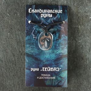 Амулет "Скандинавские Руны", руна ТЕЙВАЗ, 21х29мм, металлический