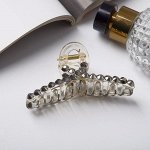 Краб для волос &quot;Абигаль&quot; петля стразы, 8,5 см, серебро