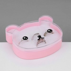 Органайзер для украшений «Шкатулка мишка» 8 мест, пластик, 10,5x10x3 см, цвет розовый