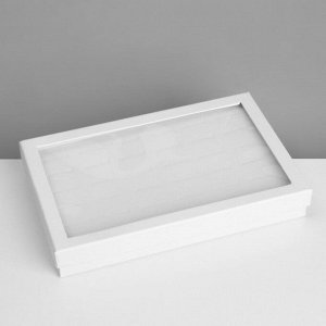 Подставка для украшений «Шкатулка» 36 мест, 21,5x15,5x3 см, цвет белый