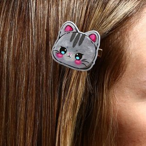 Заколка для волос светящаяся "Котик", 3.4 х 3 см