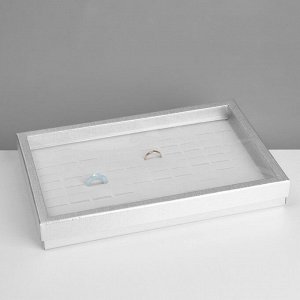 Подставка для украшений «Шкатулка» 100 мест, 29x19x4 см, цвет серебро