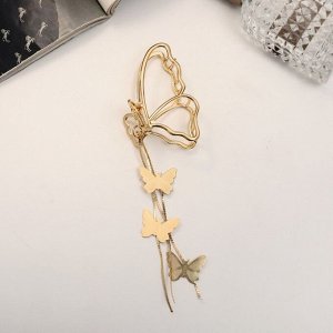 Краб для волос "Анрия" бабочка, 8х11 см, золото