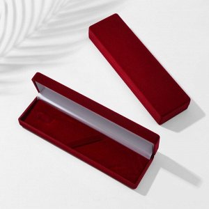 СИМА-ЛЕНД Футляр бархатный под зажим для галстука/кулон «Прямоугольник классический», 16,5x4,5x2,5, цвет красный