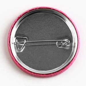Значок закатной "Лисичка розовая", диам 38 мм