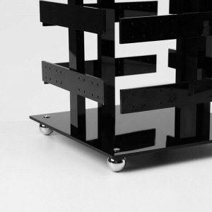 Подставка для украшений «Вертушка», 5 ярусов, 64 пары, пластик, 15x15x32 см, цвет чёрный