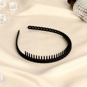 Ободок для волос "Ночка" гребень звенья, 1,8 см, чёрный
