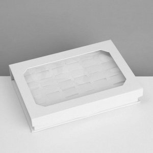 Подставка для украшений «Шкатулка» 36 мест, 16x11,5x3 см, цвет белый
