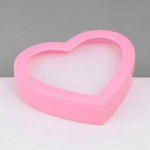 Органайзер для украшений «Шкатулка сердце» 36 мест, пластик, 14x15,5x2 см, цвет розовый