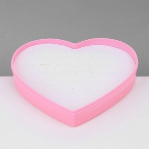 Органайзер для украшений «Шкатулка сердце» 36 мест, пластик, 14x15,5x2 см, цвет розовый