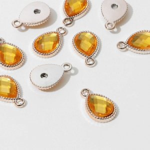 Подвеска «Капля» рифлёная 2.1x1.4x0.4 см,(набор 10 шт.), цвет золото