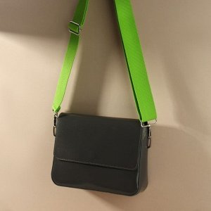 Ручка для сумки, стропа, с карабинами, 139 ± 3 x 3,8 см, цвет салатовый