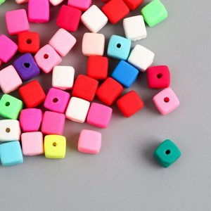 Бусины для творчества PVC «Кубики. Яркий карнавал», набор 62 шт., 0.6x0.6x0.6 см