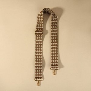 Ручка для сумки «Гусиная лапка», стропа, с карабинами, 139 ± 3 x 3,8 см, цвет бежевый/коричневый
