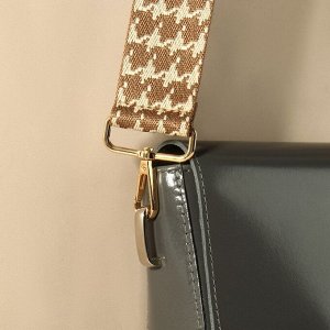 Ручка для сумки «Гусиная лапка», стропа, с карабинами, 139 ± 3 x 3,8 см, цвет бежевый/коричневый