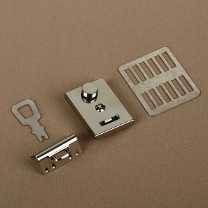 Застёжка для сумки, 3.5x2.6 см, цвет серебряный