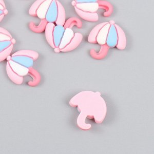 Декор для творчества пластик "Розовый зонтик" набор 10 шт 2х1,7 см