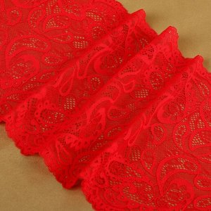 Кружевная эластичная ткань, 230 мм x 2,7 ± 0,5 м, цвет красный
