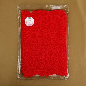 Кружевная эластичная ткань, 190 мм x 2,7 ± 0,5 м, цвет красный