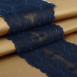 Кружевная эластичная ткань, 180 мм x 2,7 ± 0,5 м, цвет синий