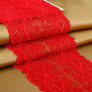 Кружевная эластичная ткань, 180 мм x 2,7 ± 0,5 м, цвет красный