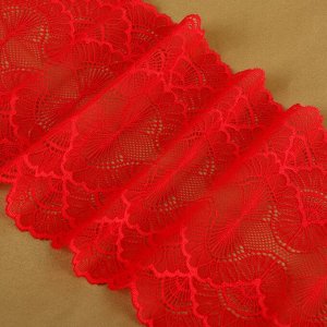 Кружевная эластичная ткань, 180 мм x 2,7 ± 0,5 м, цвет красный