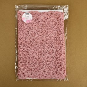 Кружевная эластичная ткань, 190 мм x 2,7 ± 0,5 м, цвет розово-бежевый