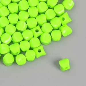 Бусины для творчества пластик "Кубик со сплющенными краями" салатовый набор 30 гр d=0,8 см