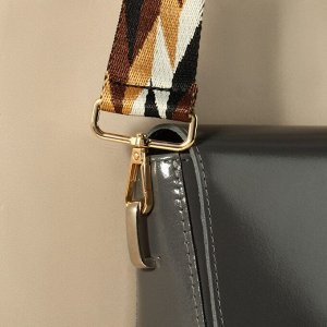 Ручка для сумки «Орнамент косичка», стропа, с карабинами, 139 ± 3 x 3,8 см, цвет бежевый/белый/чёрный