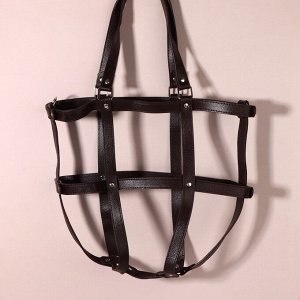 Портупея для сумки из искусственной кожи, 43 x 35 x 15 см, цвет коричневый/серебряный