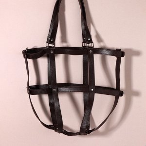 Портупея для сумки из искусственной кожи, 43x35x15 см, цвет коричневый, серебряный