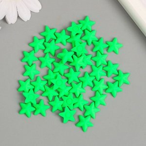 Декор для творчества пластик "Звёзды" неоновый зелёный набор 50 шт 1,4х1,4 см