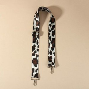 Ручка для сумки «Орнамент леопард», стропа, с карабинами, 139 ± 3 x 3,8 см, цвет молочный
