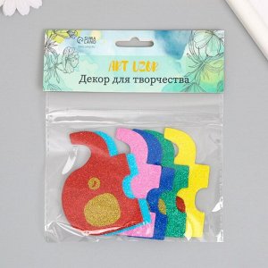 Декор для творчества EVA «Слоники», блёстки, набор 6 шт., 13x15 см