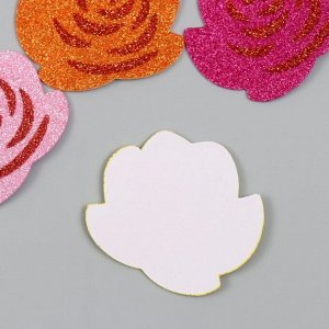 Декор для творчества EVA "Розы" 7х6х0,2 см блёстки набор 6 шт 13х15 см