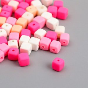 Бусины для творчества PVC «Кубики. Нежная пастила», набор 62 шт., 0.6x0.6x0.6 см